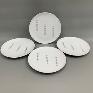 Bavaria Schumann Arzberg Germany Dinner Plates Lot of 4 Floral Stars Gold Trim